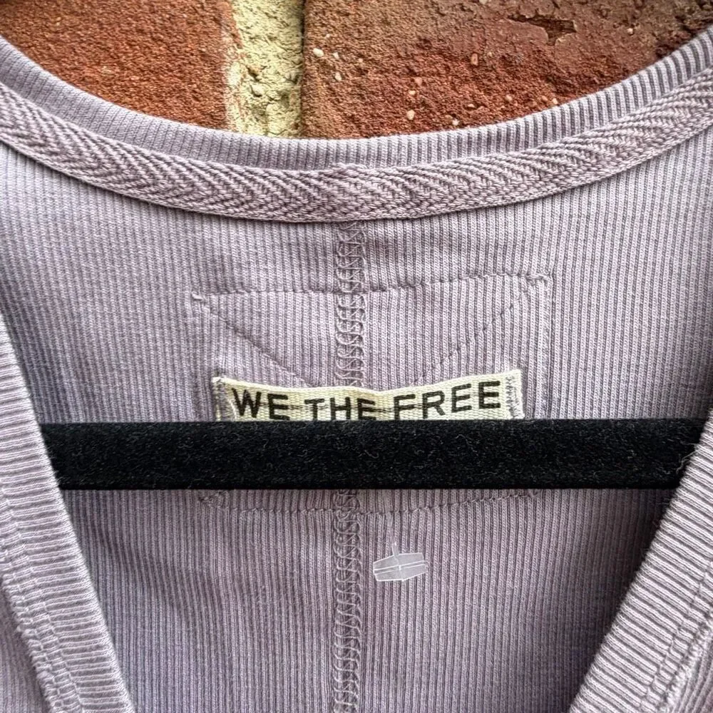 Free People X We The Free Neria V-Neck Tank Top purple dove Womens M NWOT
